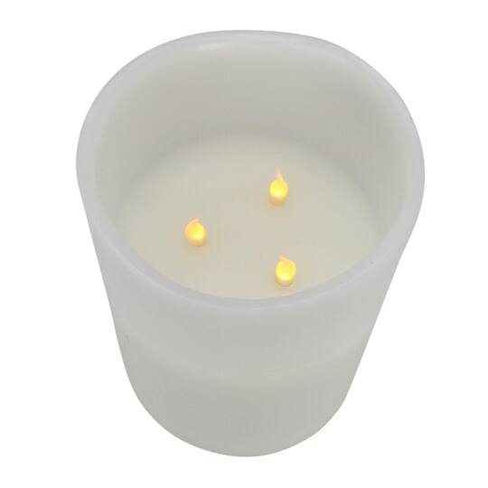 8" White LED Flameless Wick Flickering Pillar Candle